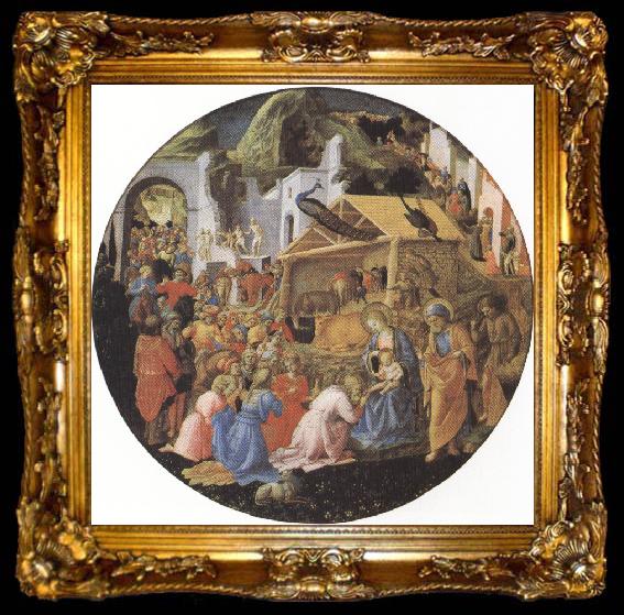 framed  Sandro Botticelli filippo lippi,Adoration of the Magi (mk36), ta009-2